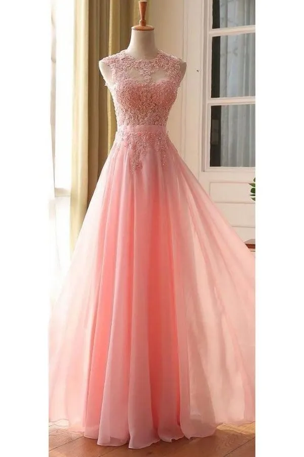 2024 A Line Scoop With Applique Prom Dresses PRD6YXY8