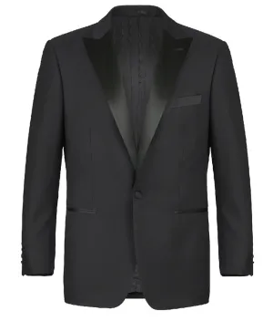 (54R) Classic Regular Fit 2 Piece Black Dress Tuxedo Peak Lapel