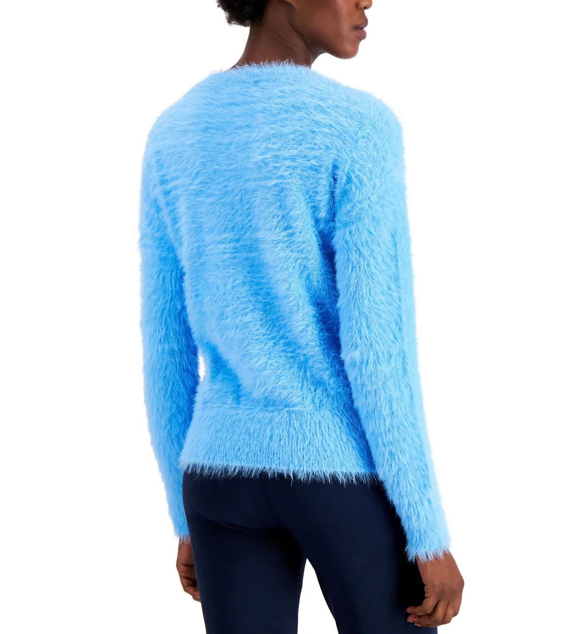Alfani Women's Cozy Crewneck Sweater All Aboard Blue Size XL