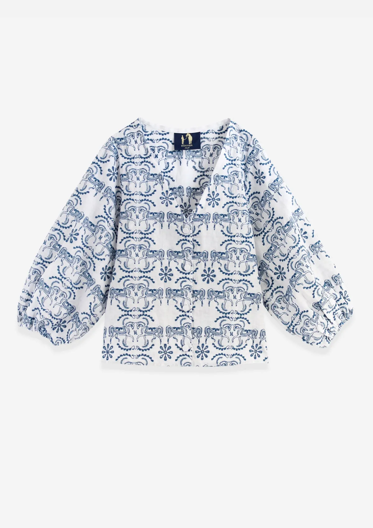 Alma Linen Blouse | Embroidered Linen