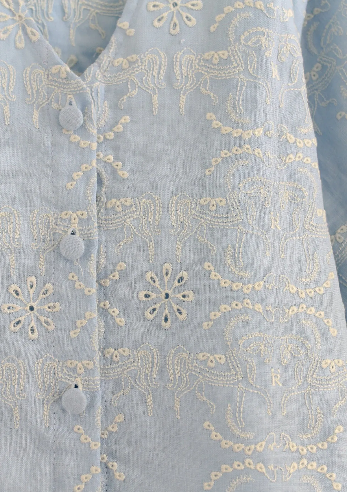 Alma Linen Blouse | Embroidered Linen