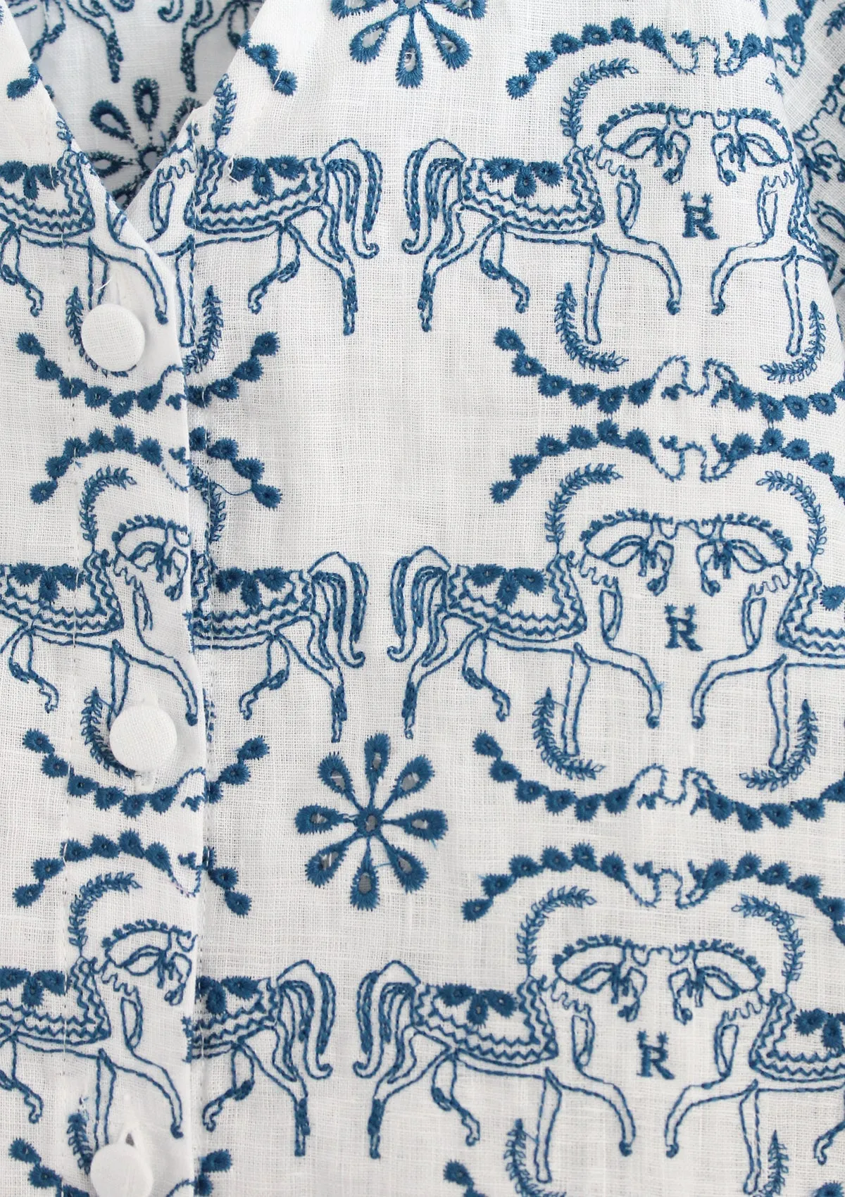 Alma Linen Blouse | Embroidered Linen