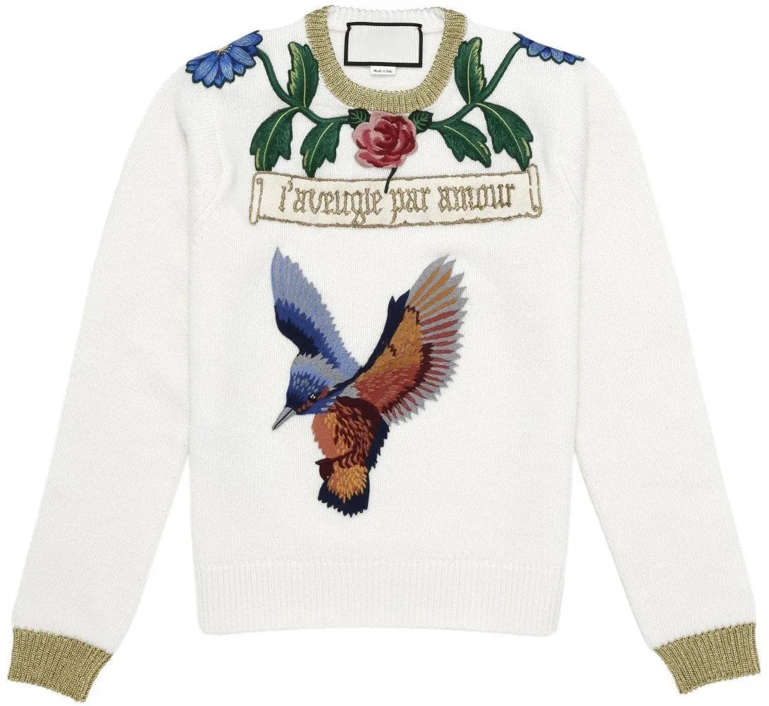 Bird Applique Knit Sweater
