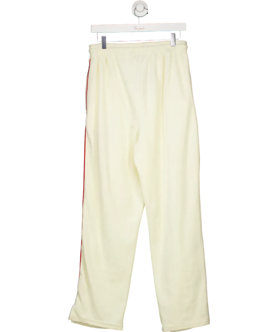 boohooMan Cream Relaxed Fit Towelling Joggers UK S