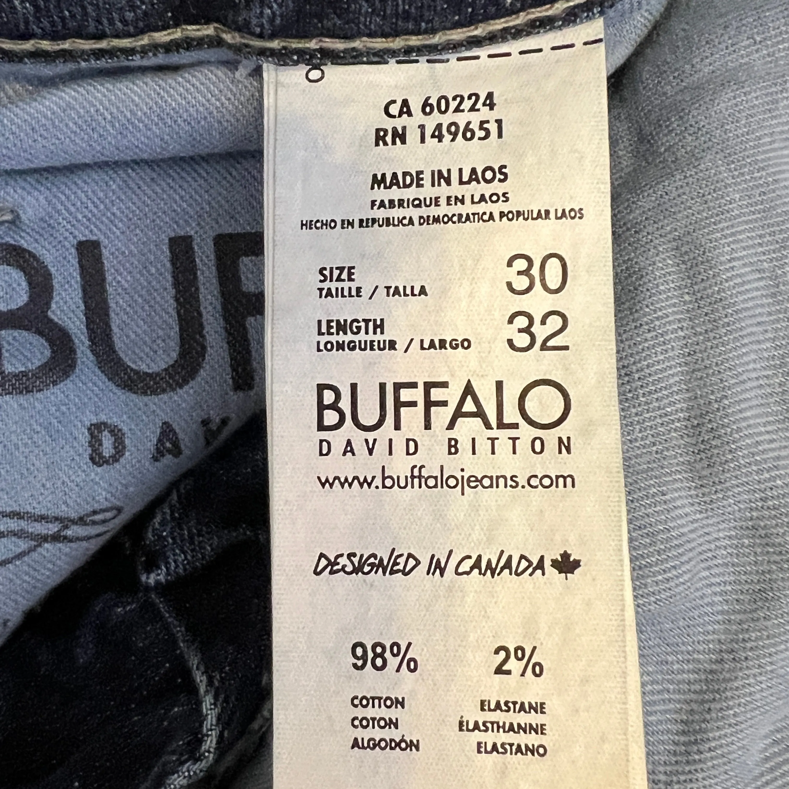 Buffalo Straight Leg Denim Jeans Size 30/32