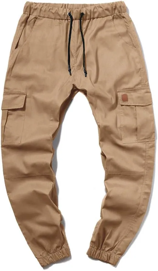 Cargo Pants for Men Relaxed Fit Cargo Sweatpants Stretch Elastic Waist Athletic Workout Jogger Pants Drawstring Sport