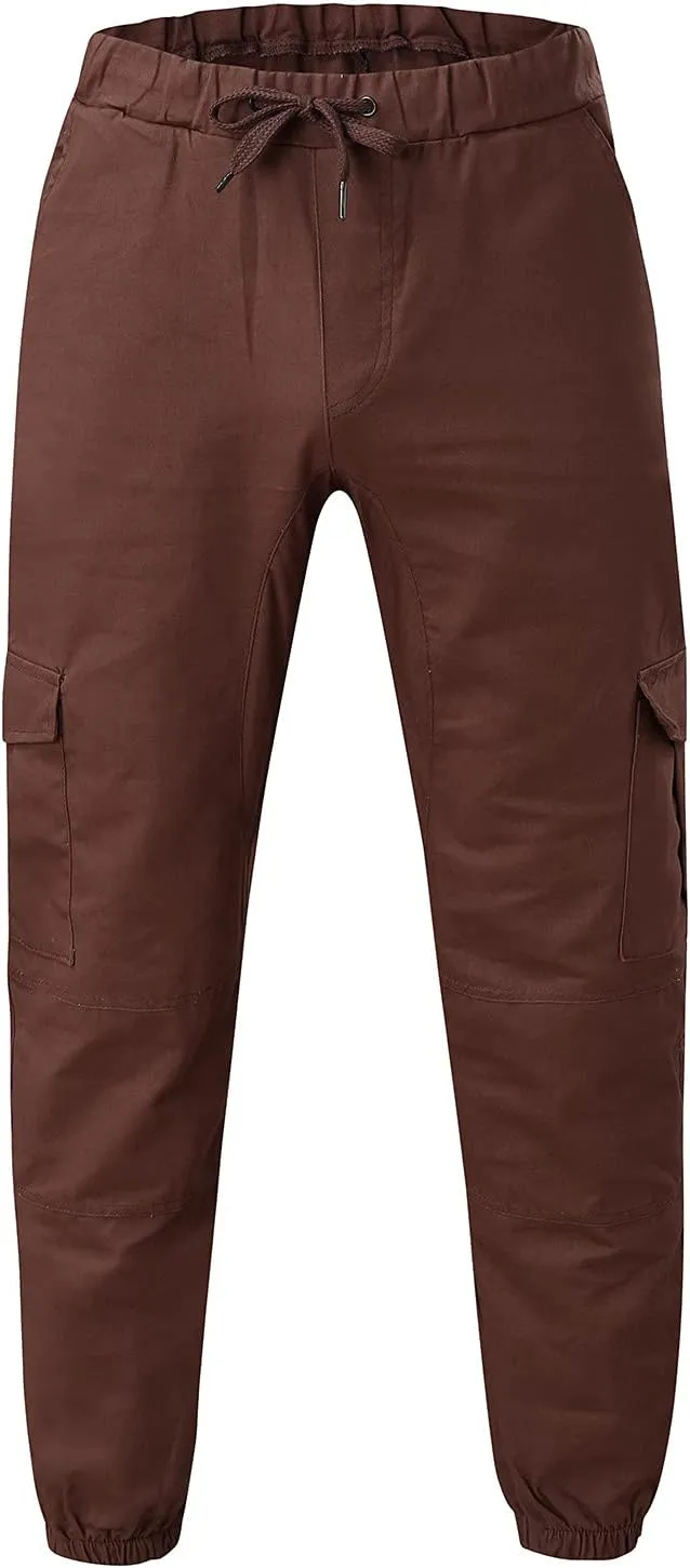 Cargo Pants for Men Relaxed Fit Pants Pocket Loose Fleece Casual Pants Men Fashion Elastic Waist Joggers Cargo Pants