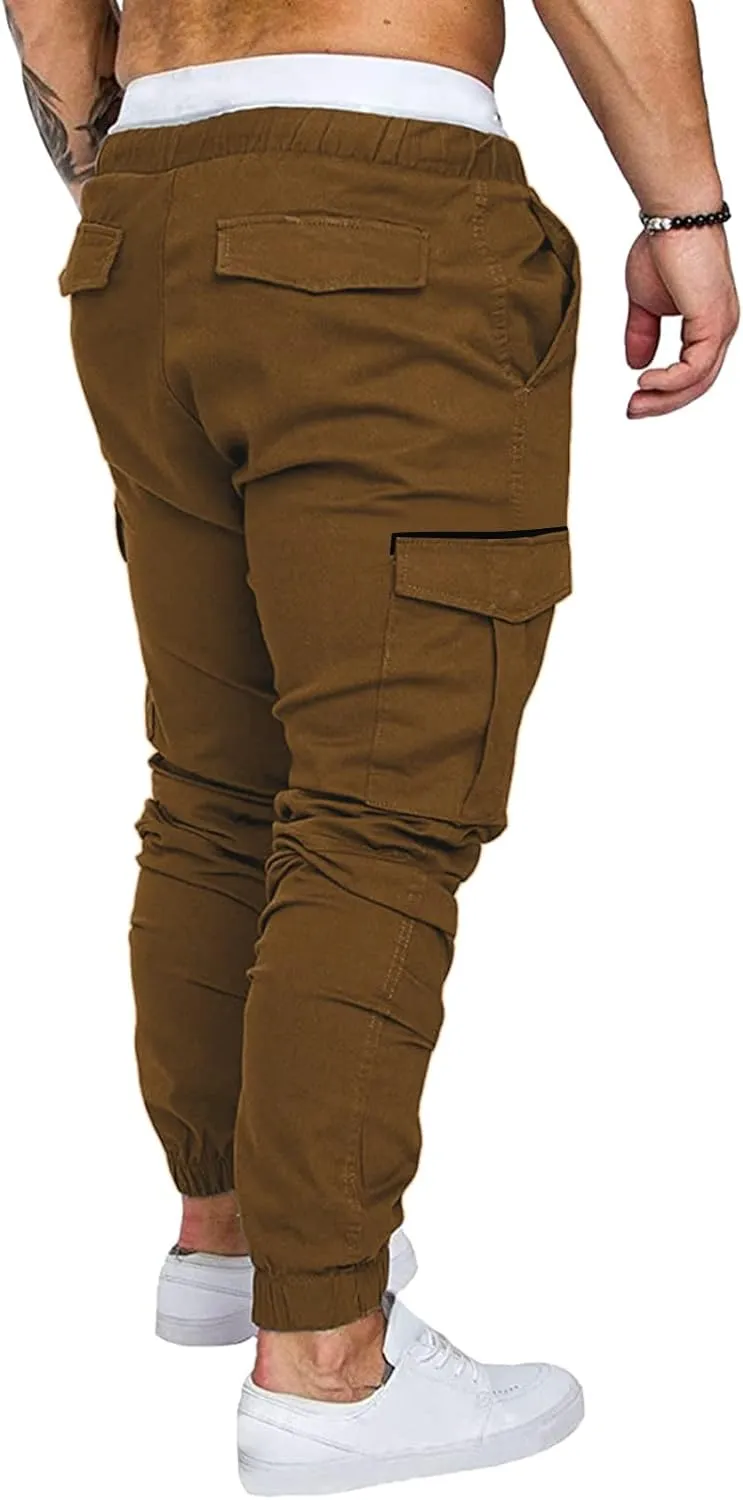 Cargo Pants for Men Relaxed Fit Waist Outdoor Trousers with 7 Pockets Mens Long Cargo Pants Sweatpants Truck Fleece