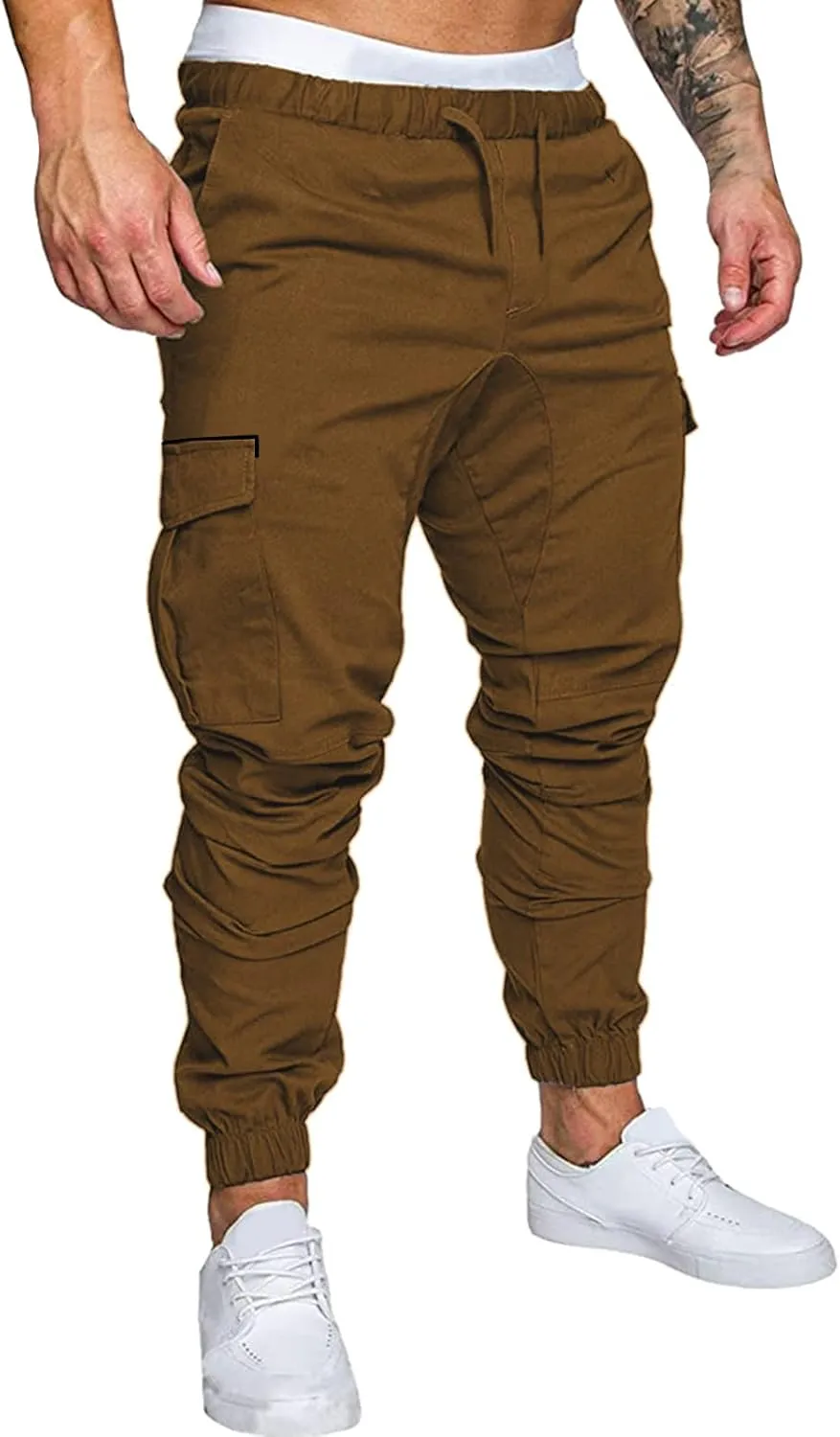 Cargo Pants for Men Relaxed Fit Waist Outdoor Trousers with 7 Pockets Mens Long Cargo Pants Sweatpants Truck Fleece