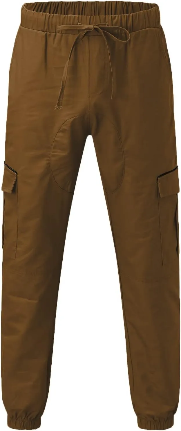 Cargo Pants for Men Relaxed Fit Waist Outdoor Trousers with 7 Pockets Mens Long Cargo Pants Sweatpants Truck Fleece