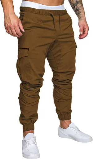 Cargo Pants for Men Relaxed Fit Waist Outdoor Trousers with 7 Pockets Mens Long Cargo Pants Sweatpants Truck Fleece