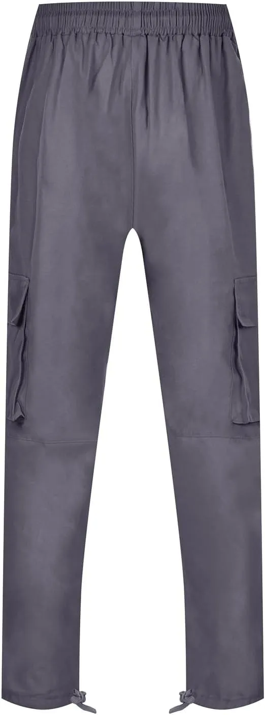 Cargo Sweatpants for Men Big and Tall Open Bottom Stretch Loose Fit Joggers Hiking Running Athletic Cargo Pants
