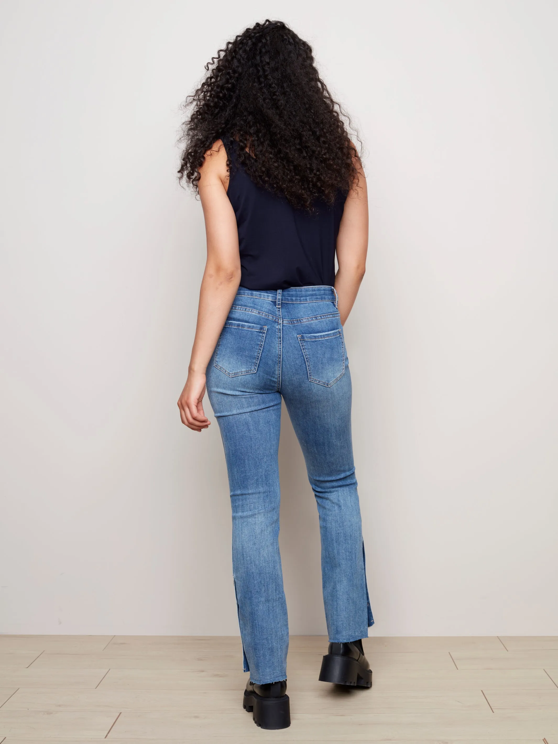 Charlie B Fall/Winter 2022-Flared Jeans - C5369-LT Blue