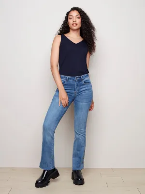 Charlie B Fall/Winter 2022-Flared Jeans - C5369-LT Blue