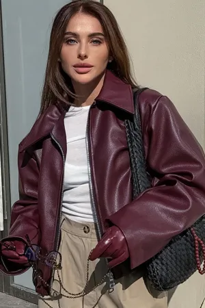 Chic Urban Oversized Leather Jacket