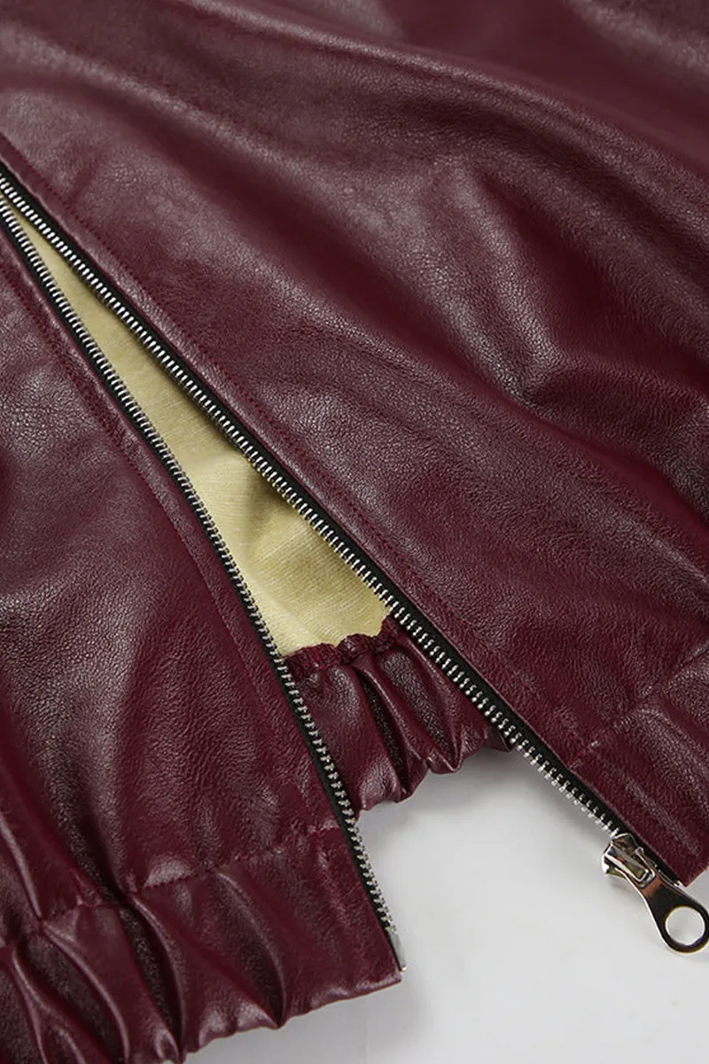 Chic Urban Oversized Leather Jacket