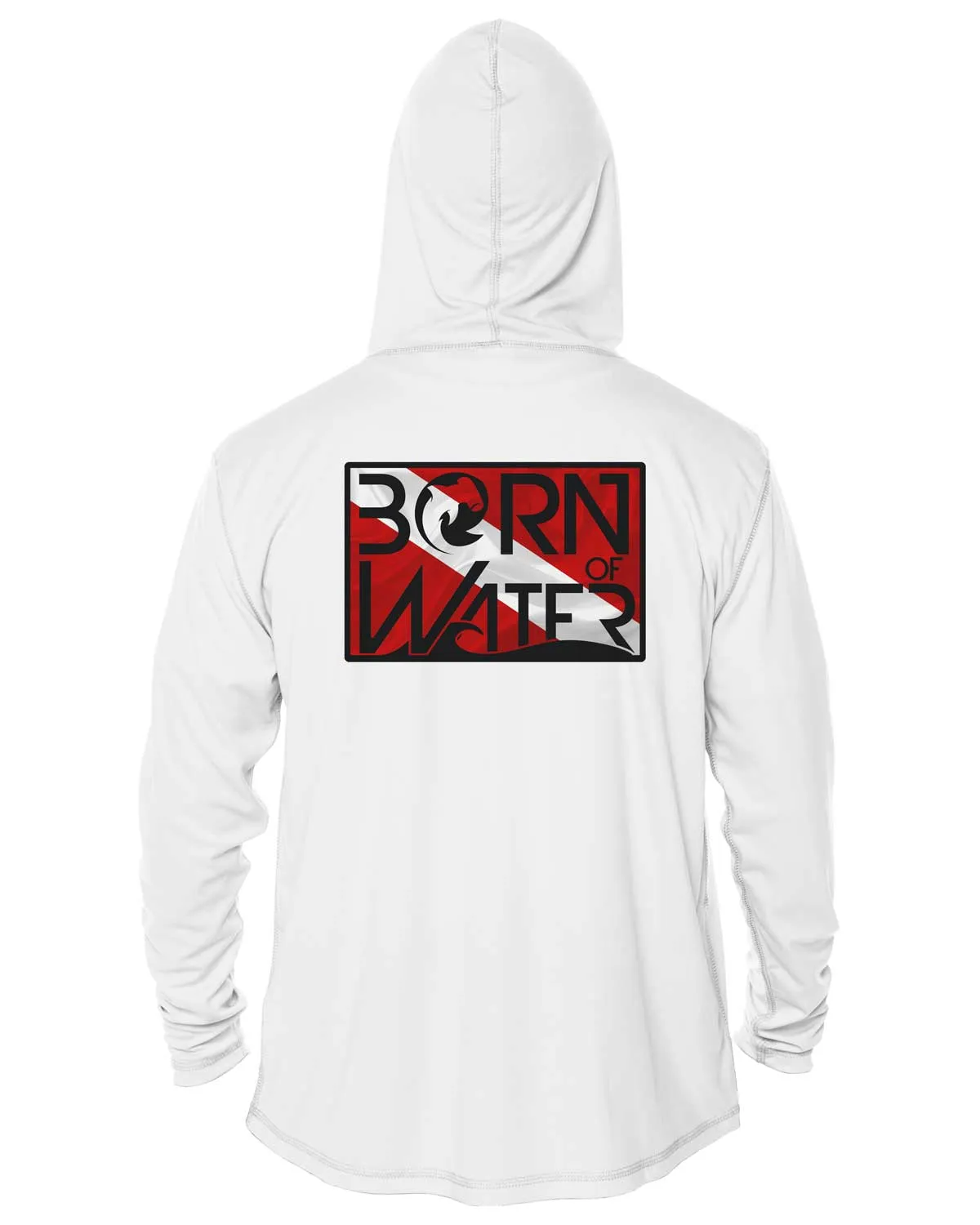 Circling Hammerhead Dive Flag UV/UPF 50  Long Sleeve Hoodie