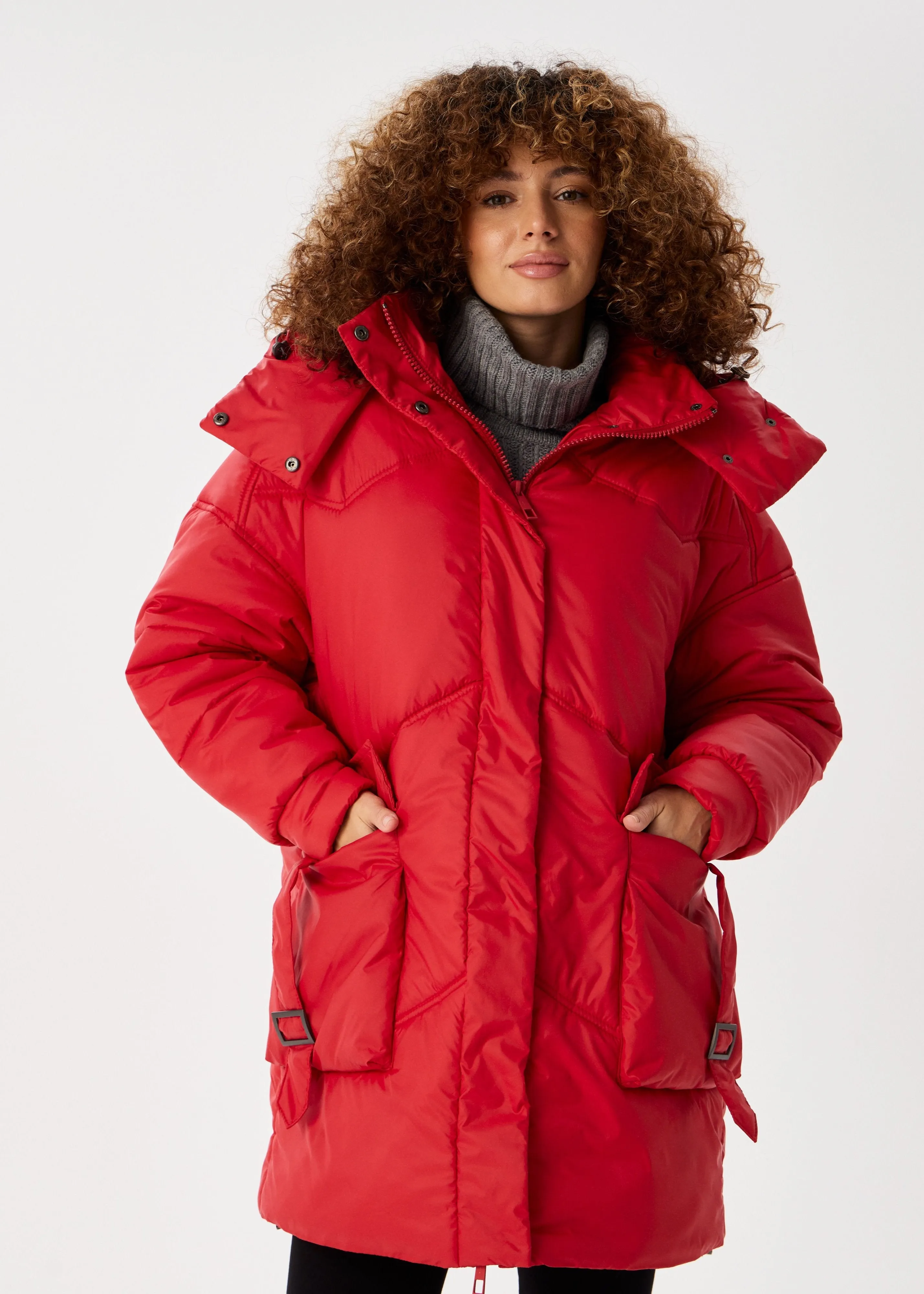 Classic Red Puffer Jacket for Women  Trendy & Warm Designs