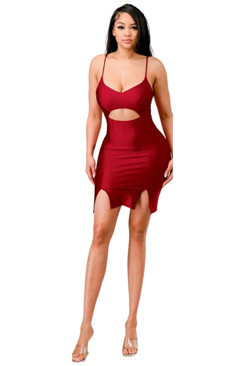 Cutout Crossed Back Mini Dress