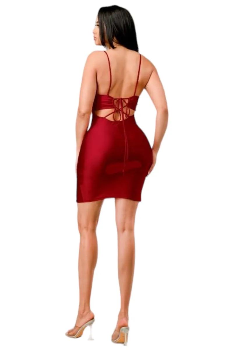 Cutout Crossed Back Mini Dress
