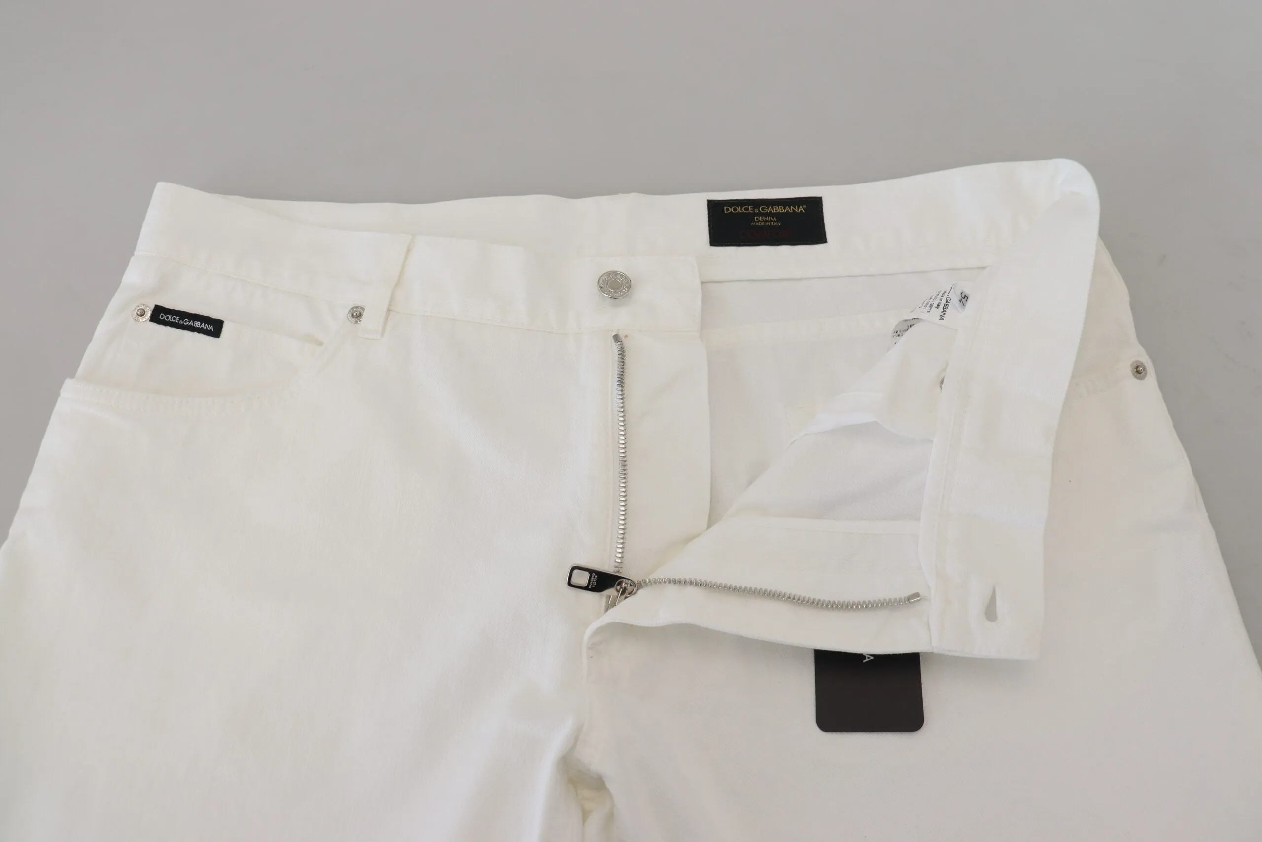 Dolce & Gabbana Elegant White Cotton Denim Jeans
