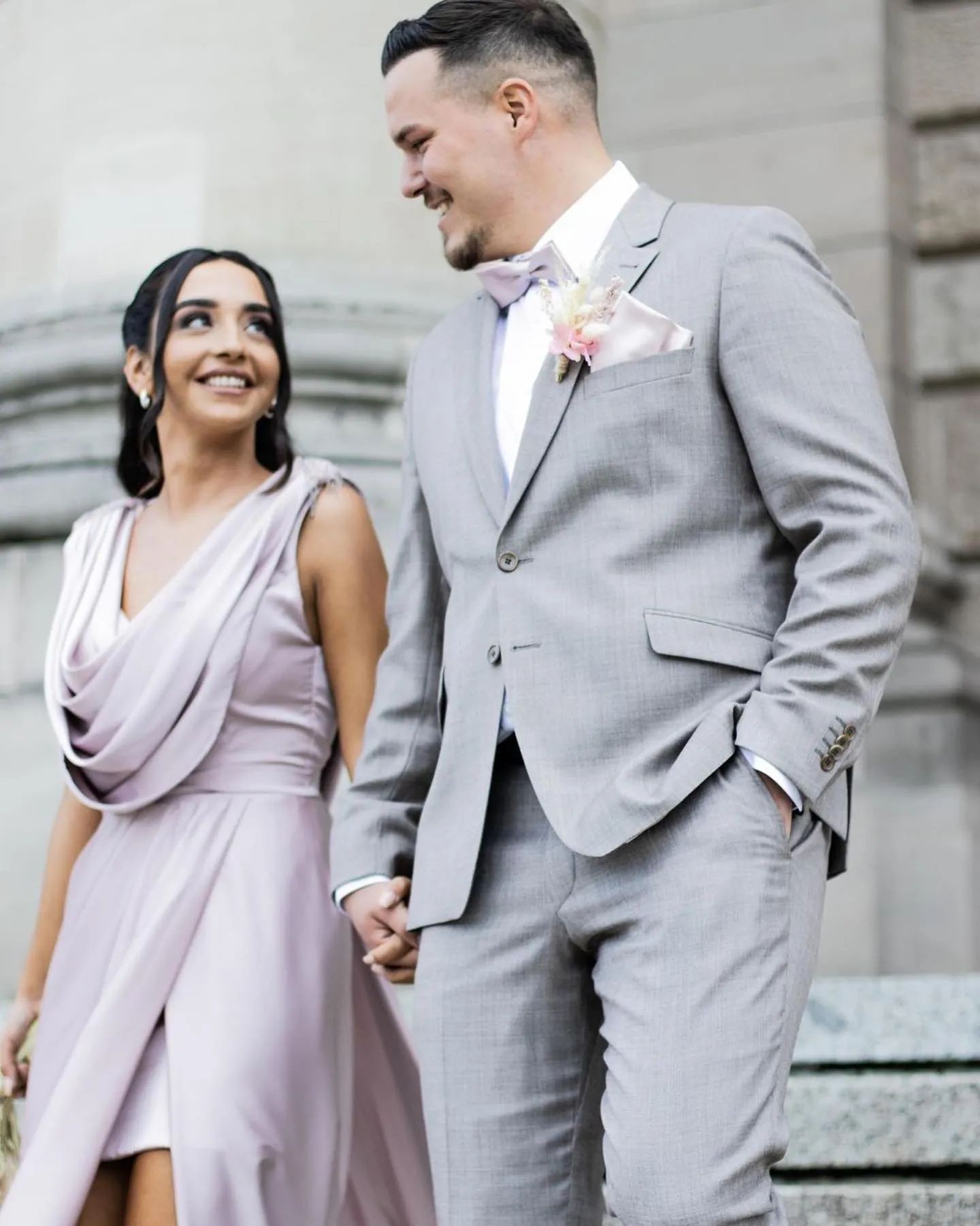 Elegant Lilac Designer A-line Split Prom Dresses