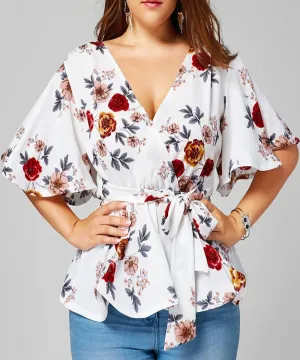 Elegant Ruffle Plus Size Top