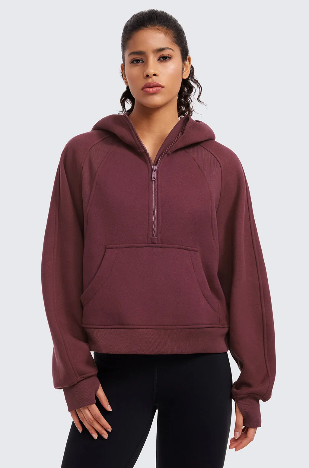Fleece Lined Half Zip Hoodies
