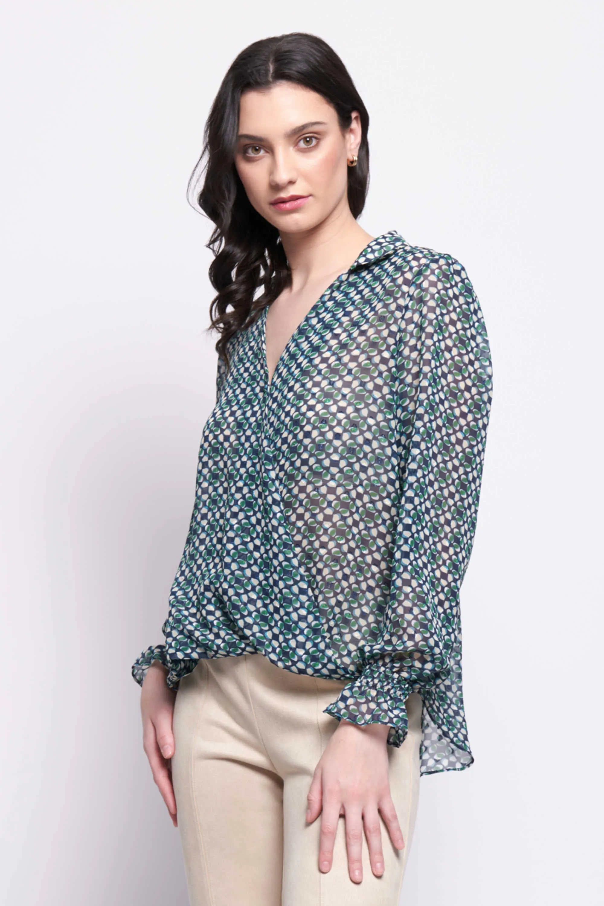 GALA TWIST BLOUSE  - MOD GEO