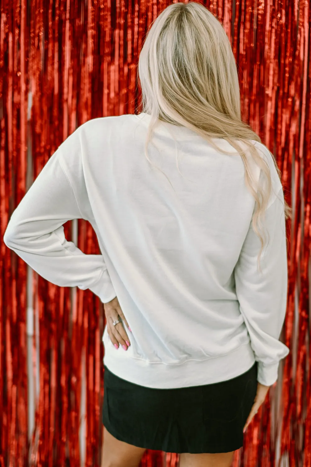 Glitter Red XOXO Graphic Valentines Sweatshirt