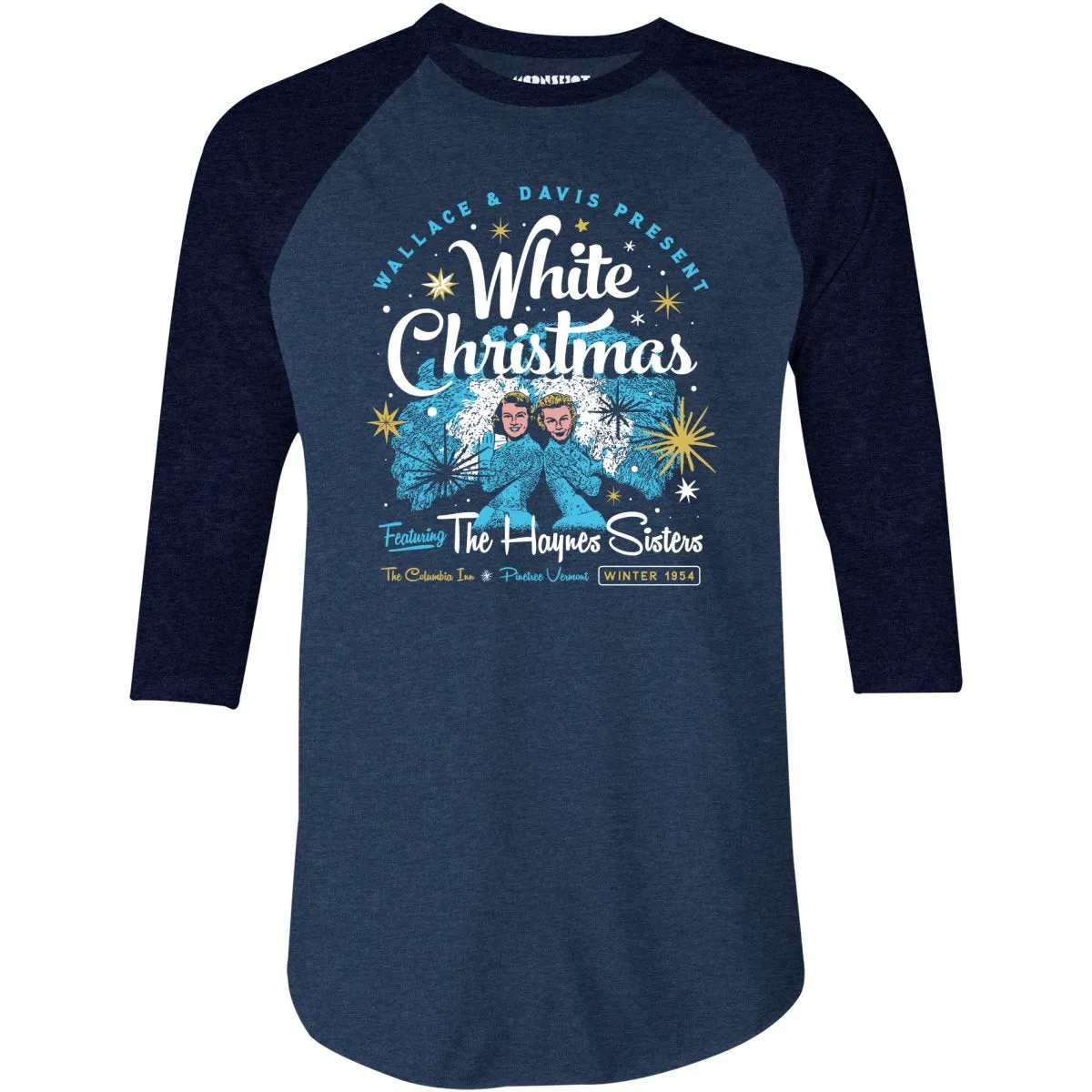 Haynes Sisters White Christmas 1954 - 3/4 Sleeve Raglan T-Shirt