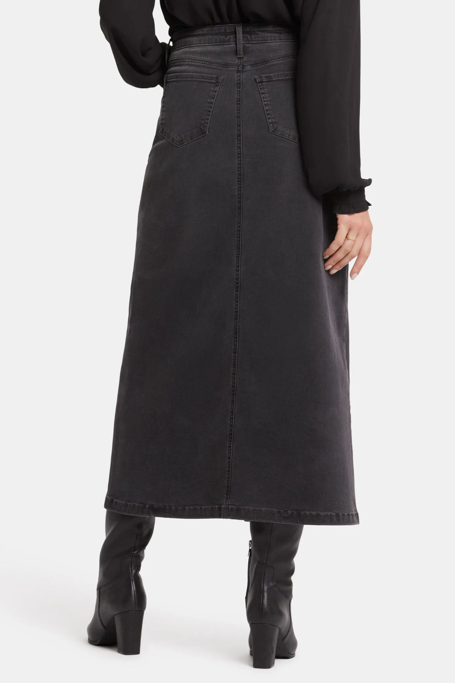High Rise Long Skirt In Petite - Cloud Stone