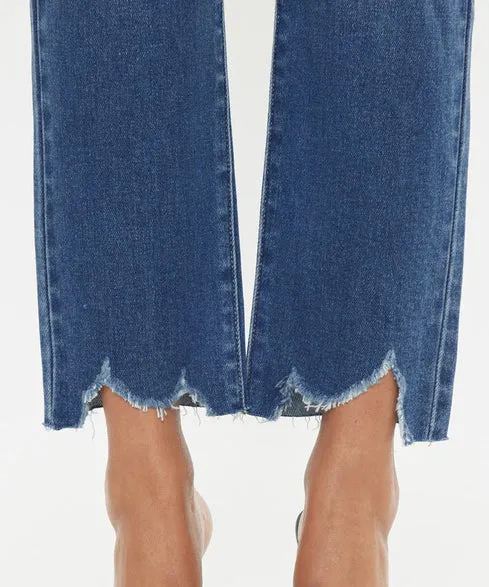 High Rise Slim Straight Jeans - Medium Wash