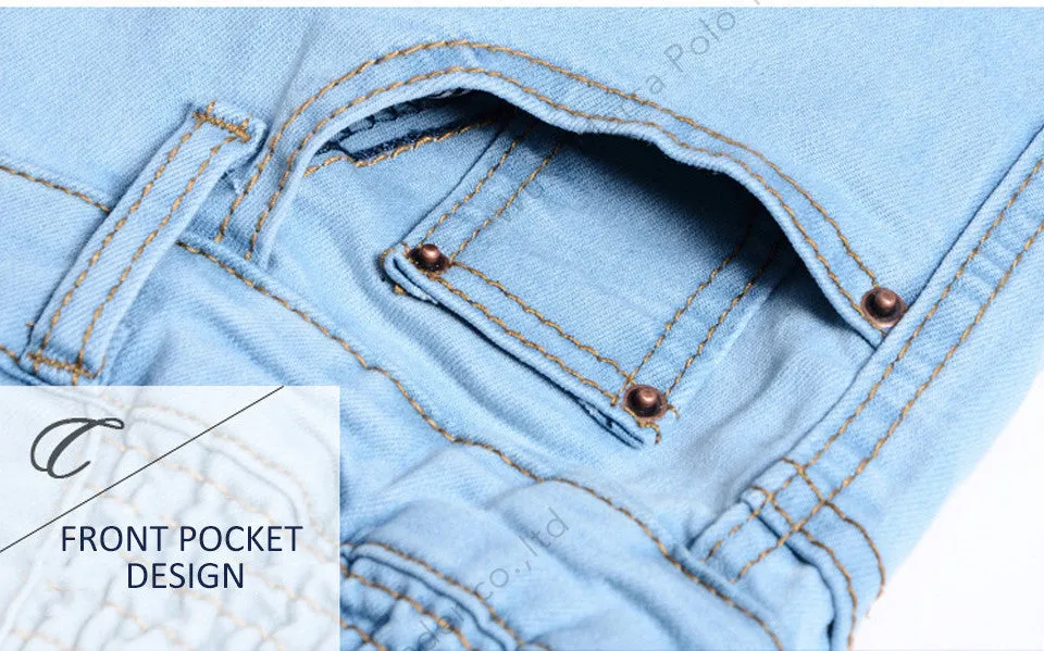 High Waist Elastic Skinny Denim Long Pencil Pants