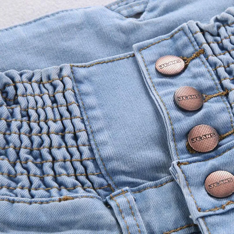 High Waist Elastic Skinny Denim Long Pencil Pants
