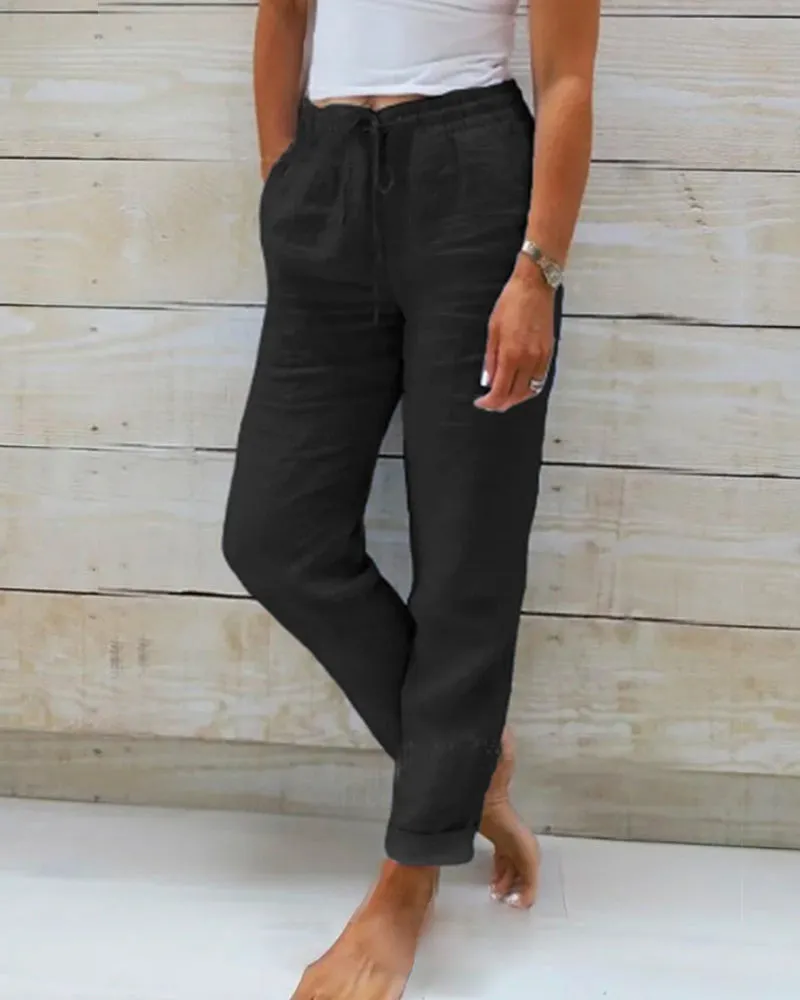Isla | Relaxed Fit Linen Joggers