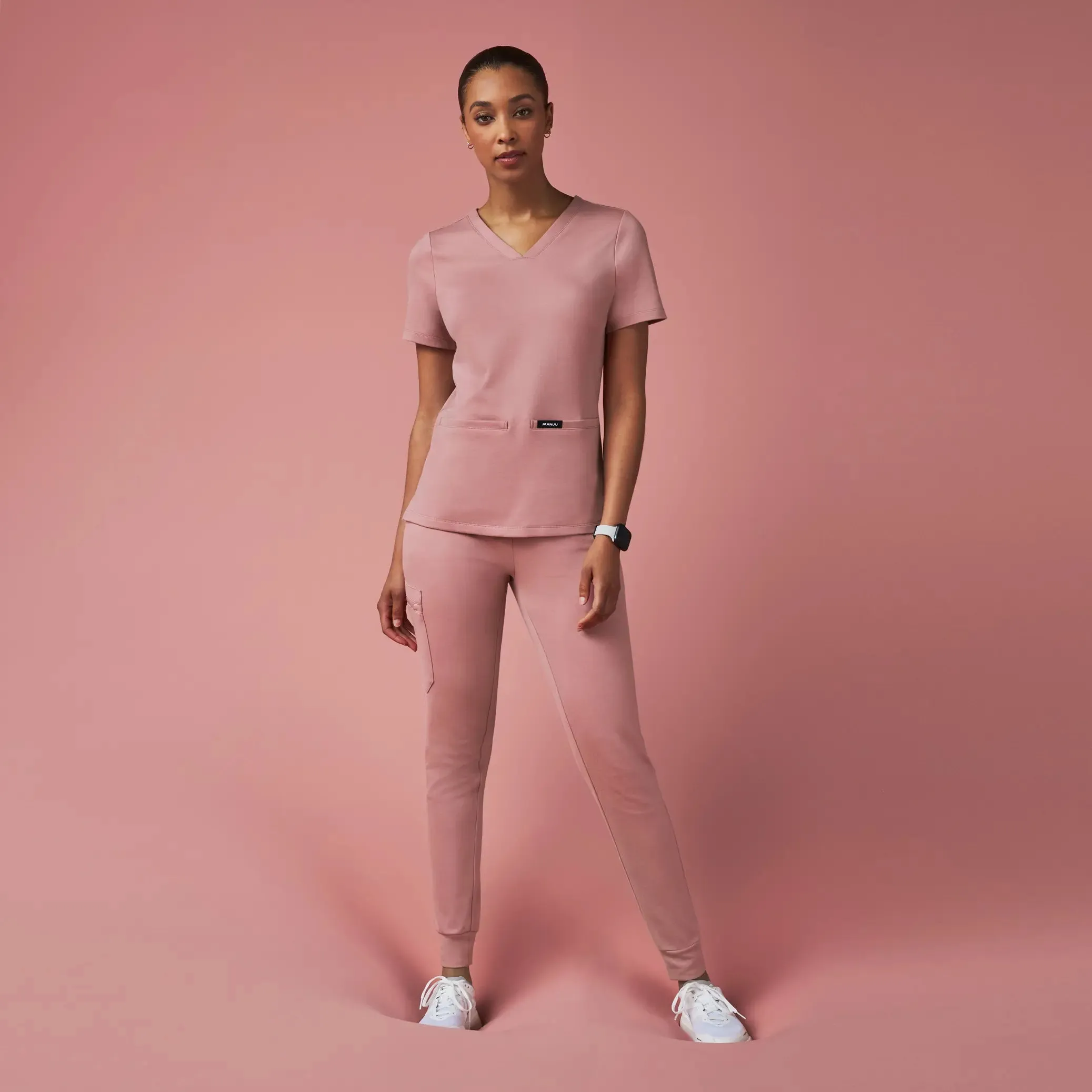 Jaanuu Women's Cesi Slim ULTRAsoft Scrub Top - Mauve