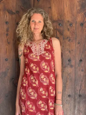 Jaipur Kaftan sleeveless rouge maxi long