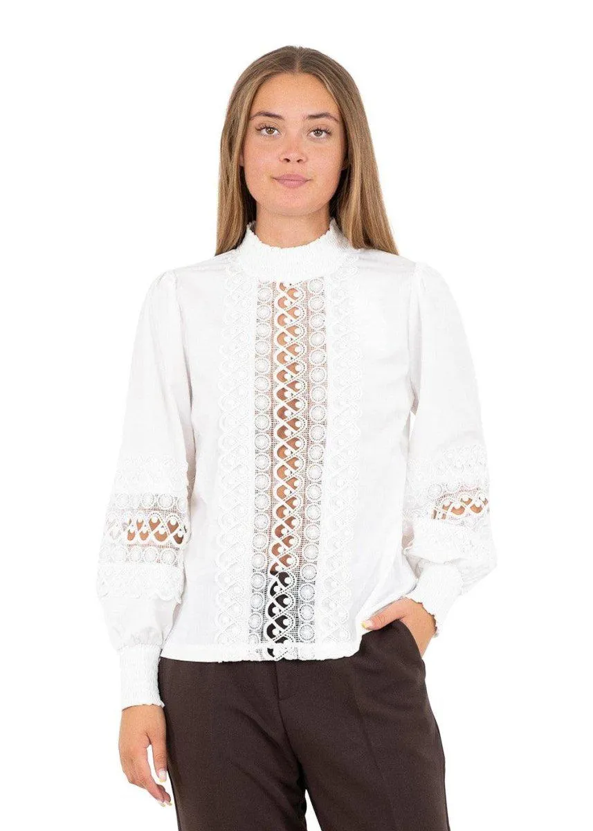 Katie Embroidery Blouse - Off White