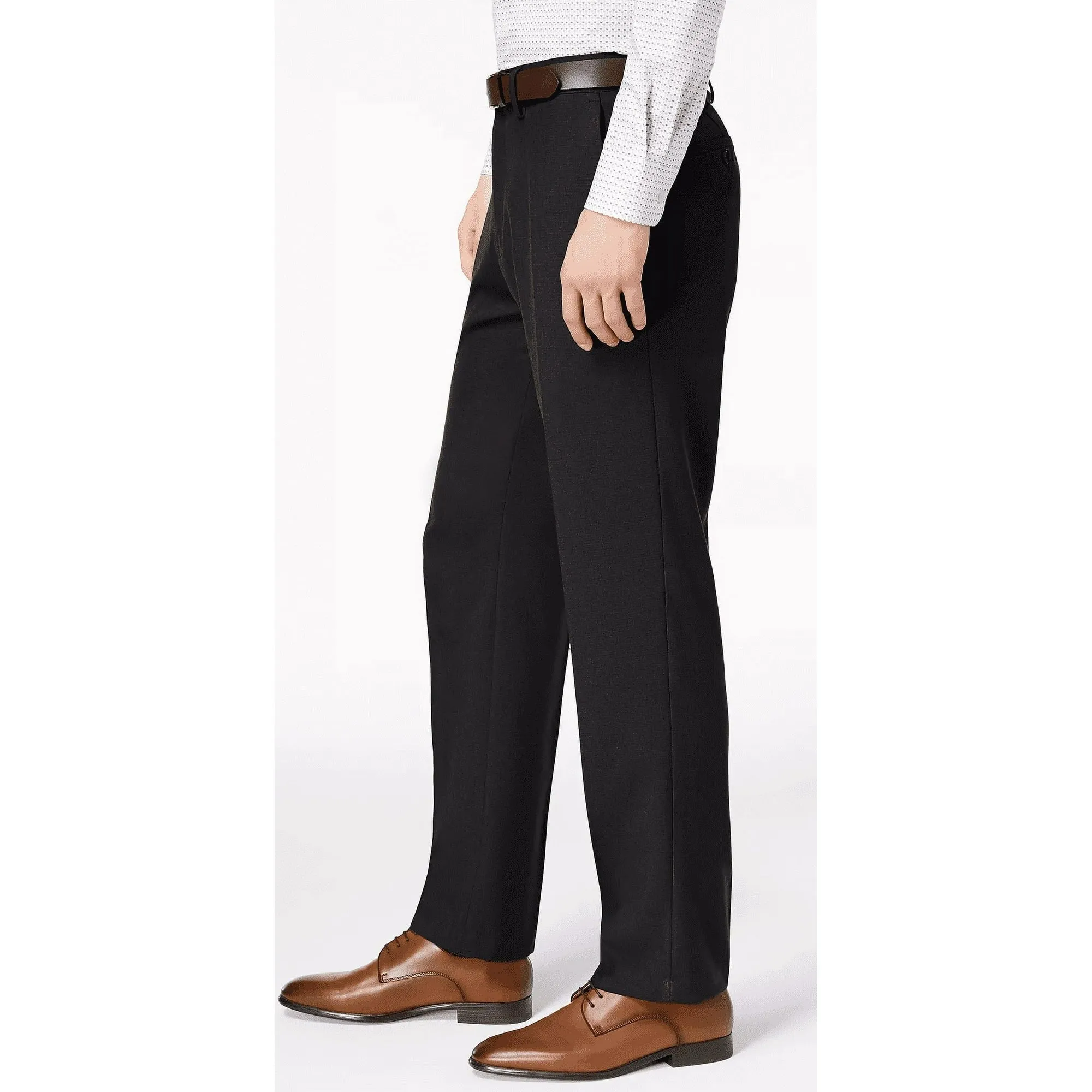 Kenneth Cole Reaction Mens Modern fit Dress Pants 33 / 30 Black Solid Stretch