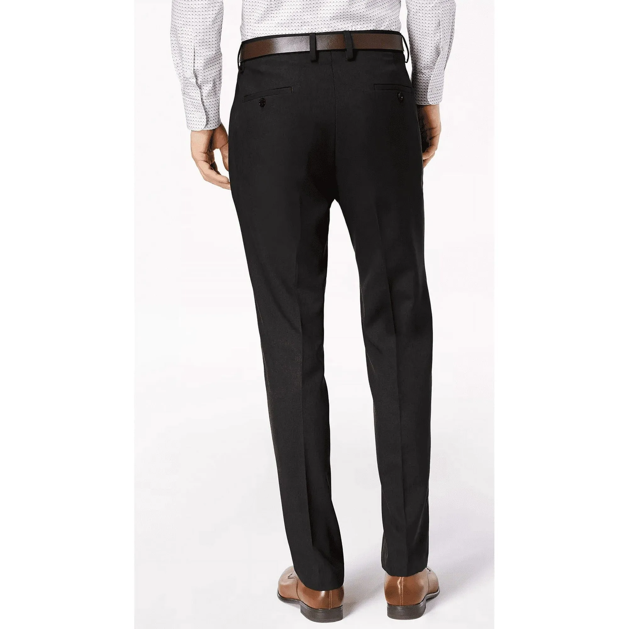 Kenneth Cole Reaction Mens Modern fit Dress Pants 33 / 30 Black Solid Stretch