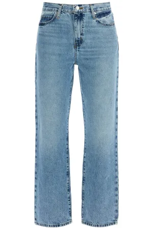 light blue high-waisted straight ankle jeans le jane