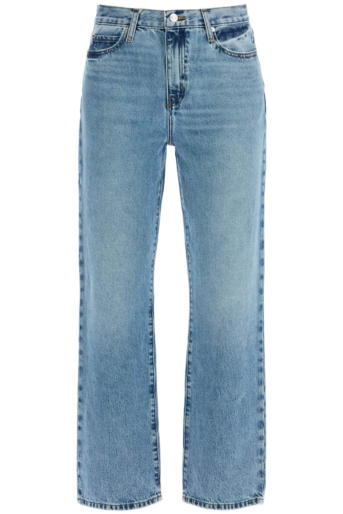 light blue high-waisted straight ankle jeans le jane