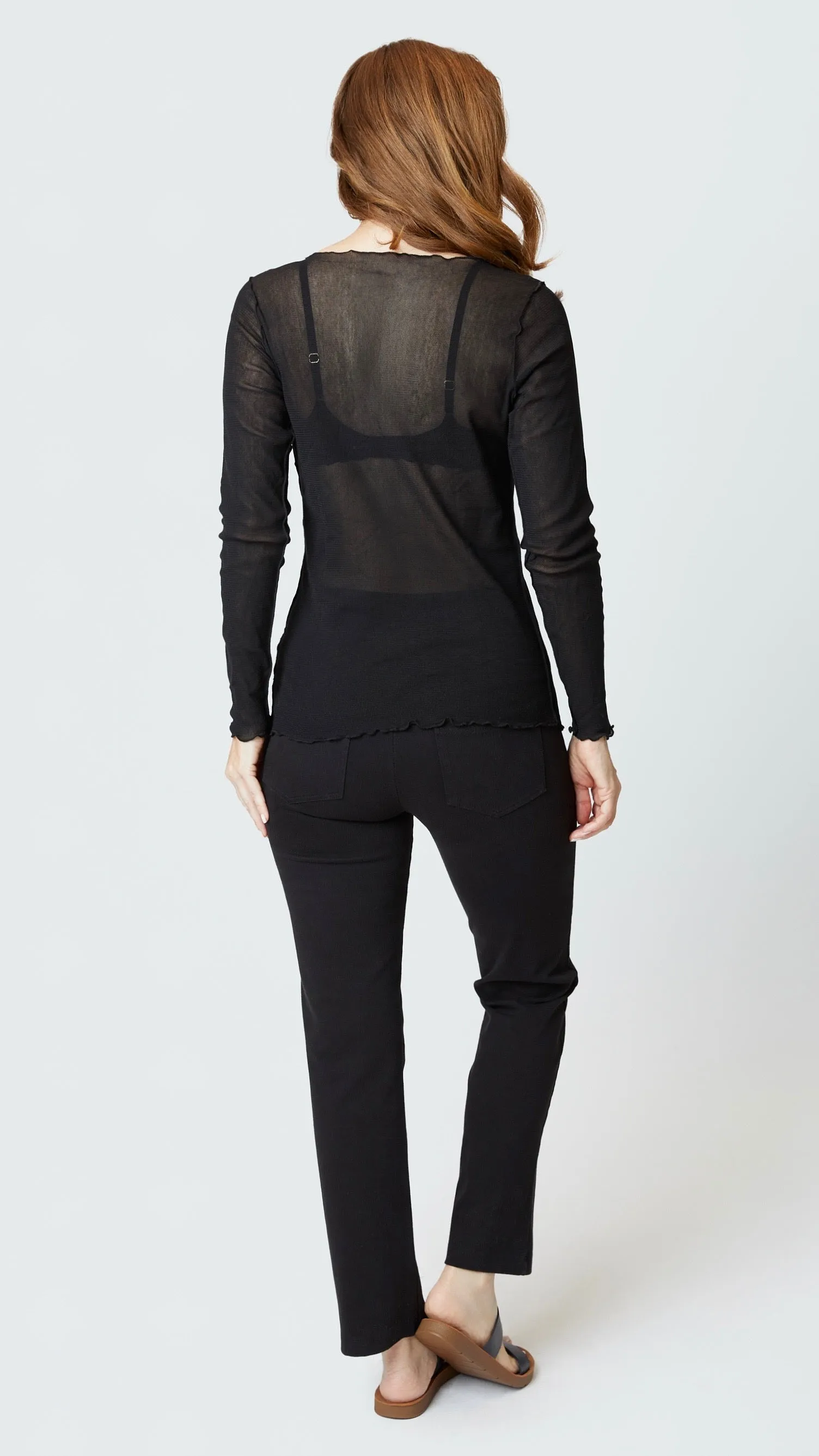 Long Sleeve Sheer Tulle Top