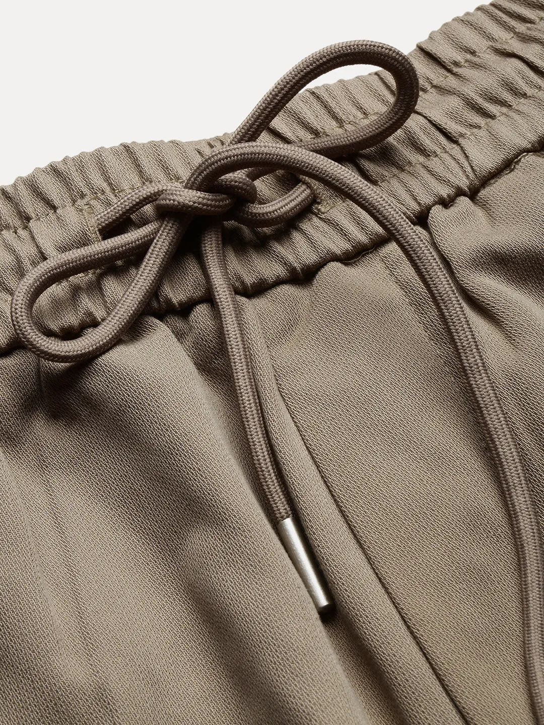 Men Cotton Beige Relaxed Fit Joggers