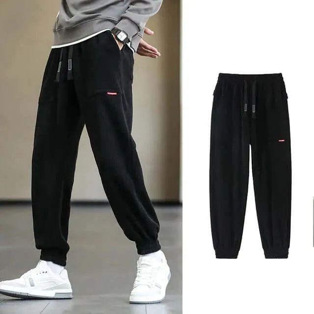 Men's Relaxed Fit Corduroy Joggers with Drawstring