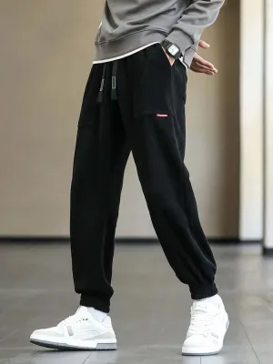 Men's Relaxed Fit Corduroy Joggers with Drawstring