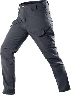 Mens Relaxed Pleated PantsMen's Cargo Pants Elastic Drawstring Joggers Hiking Relaxed Fit Trousers Outdoor Tapered Pants with Multi PocketsChino Pants Slim Fit