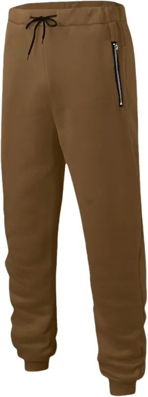 Mens Tall Joggers Fleece Athletic Workout Jogger Sweatpants Work Casual Workout Gym Slim Fit Trousers with Pockets