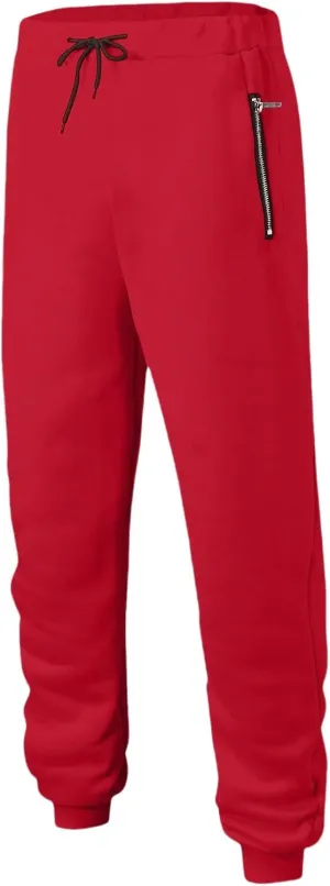 Mens Tall Joggers Fleece Athletic Workout Jogger Sweatpants Work Casual Workout Gym Slim Fit Trousers with Pockets